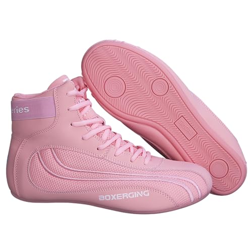 Kraftpaid Zapatillas De Deporte De Boxeo,Zapatos De Lucha Juvenil,Zapatos de Lucha Libre,Respirable Antideslizante,Ligero Antideslizante,para Deportes,Combate,Wrestling,Fitness,Marciales,Juvenil.
