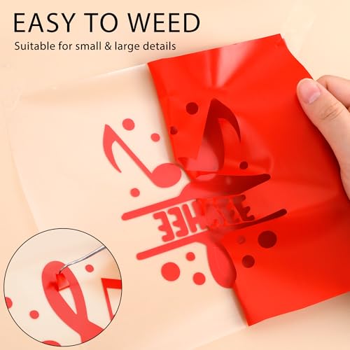 Image of HTVVETUR Red HTV Iron on Vinyl 12Inch by 35ft Heat Transfer Vinyl for T-Shirt HTV Rolls for All Cutter Machine - Easy to Cut & Weed (35ft, Red)