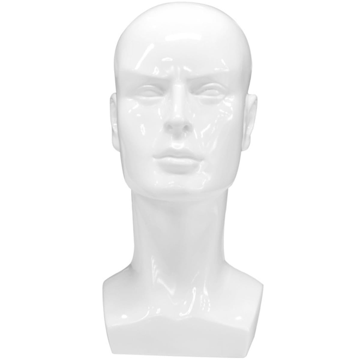 VICASKY Männlicher Perückenkopf mit Ständer aus Polypropylen Geeignet für Haarstyling und Aufbewahrung von Perücken und Hüten für Transport und Ausstellung