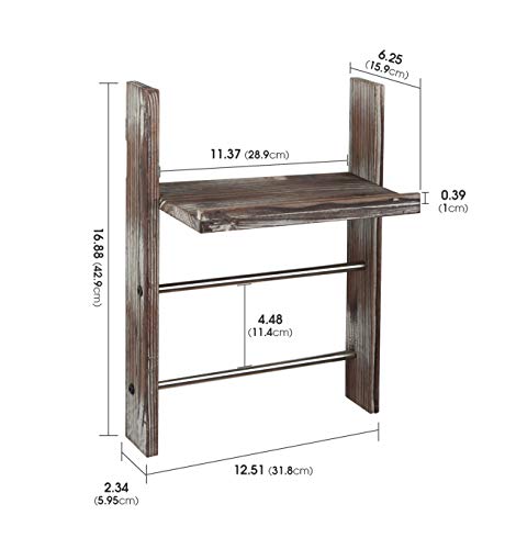 J Jackcube Design Rustic Wood Wall Mount Towel Rack With Shelf, Blanket Ladder For Bathroom, Kitchen Hand Towels Holder, Stainless Towel Bar Hanger Farmhouse Decor - Mk576A #TOP6