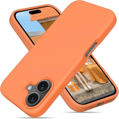 Image of Back Cover Compatible with iPhone 17 Case (6.3) Soft Touch Slim Liquid Silicone Full Protection Shock Proof Back Cover for iPhone 17 (SC Orange)