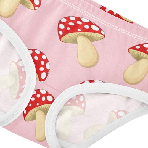 Cute Cartoon Mushrooms Pink Girl Panties Cute Toddler Girls Underwear Cotton Colorful Briefs Girls Undies 2t4
