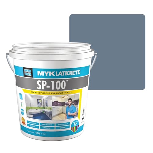Image of MYK LATICRETE SP-100 Premium Epoxy Grout (91-Slate Grey, 5KG)-Stain & Germ Resistant & Water-Resistant-Food Grade CFTRI Certified Epoxy-Grout-Home, Kitchen & Bathroom-Floor & Wall Tile Joints