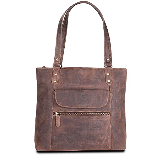 VALENCHI-Leather Shoulder Bag with Front and Back Zipper pocket with Large storage capacity
