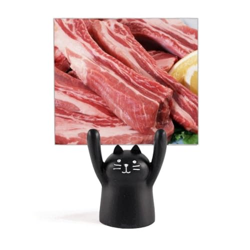 Support pour mémo Rib Chop chat noir, le cadeau insolite idéal
