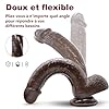 23.49cm Gode XXL Réaliste Large Sex Toýs Femme Clitoridien Puissant Godemichés Silicone Stimulateur du Point G Anal Sex Toys avec Ventouse,Matériau sans Danger pour le Corps,Courbée Boules Flexibles
