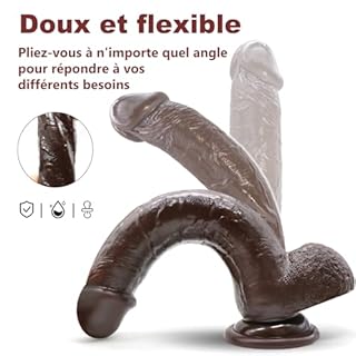 23.49cm Gode XXL Réaliste Large Sex Toýs Femme Clitoridien Puissant Godemichés Silicone Stimulateur du Point G Anal Sex Toys avec Ventouse,Matériau sans Danger pour le Corps,Courbée Boules Flexibles