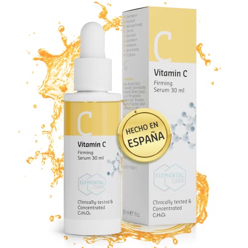 NUEVO - Serum Vitamina C 30 ml - CONTORNO DE OJOS Y PIEL 2x MAS FIRME - Antiedad y Antiojeras comprobada + Reduce daños solares (-40%), marcas de edad y manchas pigmentarias - Elemental Care