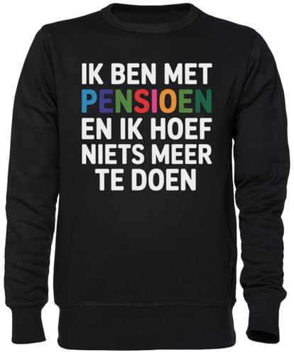Sweat-shirt noir pour retraité en jersey unisexe confortable