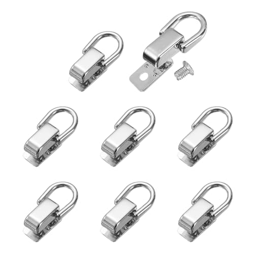 QUARKZMAN Remaches de Bola de Metal con Anillo D, 8 Piezas de Botones de Cabeza de Poste de Bola 360 Rotables con 2 Tornillos para Conector de Cadena de Bolso DIY Artesanías en Cuero (Gris)