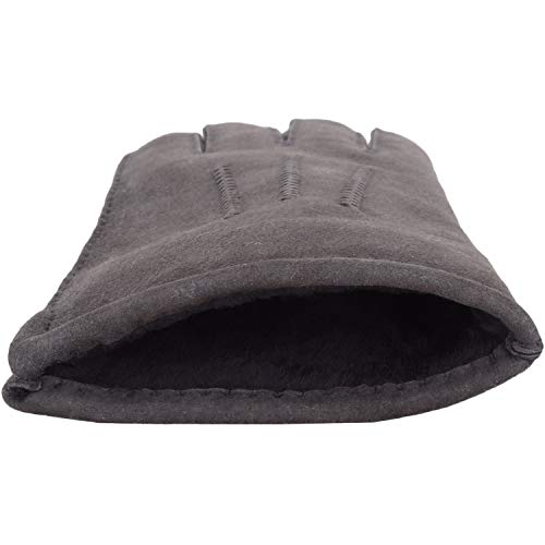 SNUGRUGS Men's Chester, Sheepskin Gloves, Grey, Large 9.5", Large (9.5") - Image 2