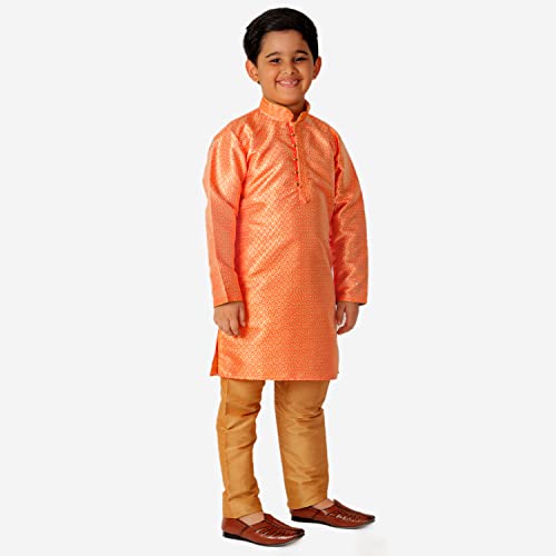 Image of Pro-Ethic Style Developer Kurta Pajama For Kids Boys | Silk | Traditional Dress (S-202)