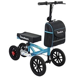 Knee Scooter, All Terrain Foldable Knee Scooter Walker, Disc Brake Knee Walker for Foot Injuries Compact Crutches Alternative