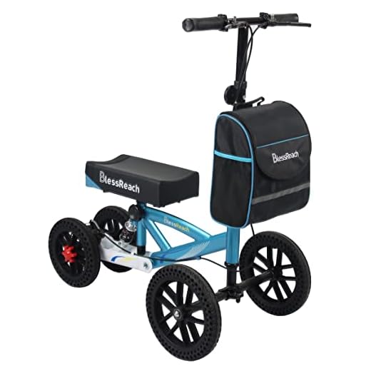 BlessReach Knee Scooter, All Terrain Foldable Knee Scooter Walker, Disc Brake Knee Walker for Foot Injuries Compact Crutches Alternative