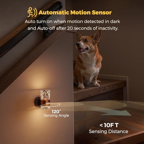 Image of L LOHAS LED Motion Sensor Night Light, Wireless Rechargeable Nightligh | 2 Pack Wall Mounted Nightlights,Motion-Activated Acrylic Night Lights,3000K Dimmable for Bathroom Hallway