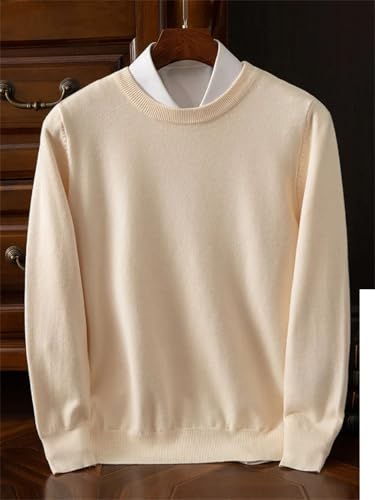 Men Solid Business Wool Pullover Sweater O-Neck Long Sleeve Knitwear Sweaters3