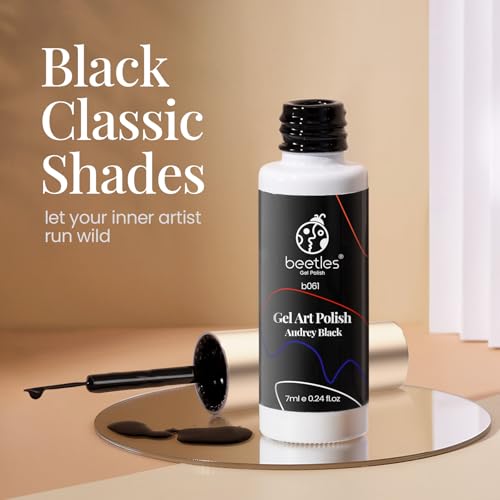 Image of beetles Gel Polish Liner Gel Nail 7ml Classic Black Gel Polish Art Paint