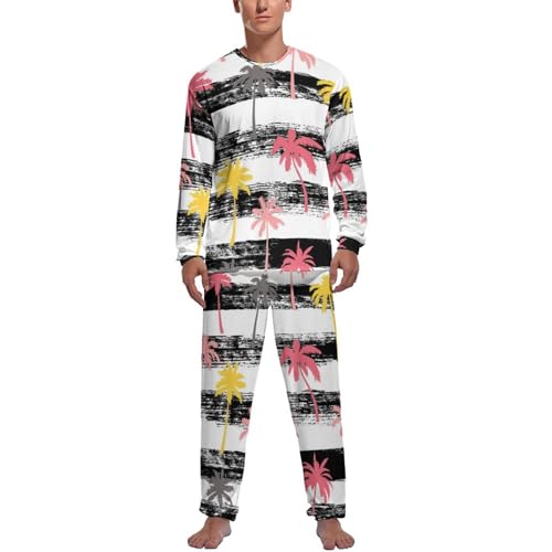 Ensemble de pyjama homme rayé coton haut manches longues et pantalon de nuit