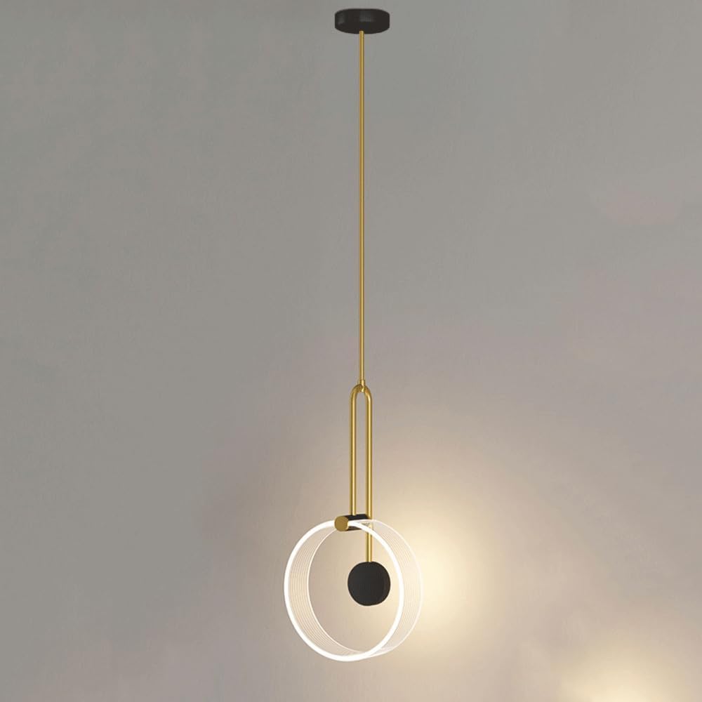 Luminaire suspendu nordique en métal doré pour chambre chic