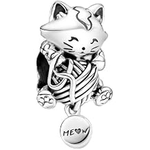 Yarn Ball Cat Charm 925 Sterling Silver Pendant,Jewelry Beads Gifts for Women Bracelet&Necklace 053