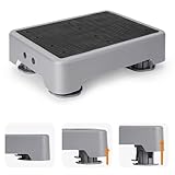 StrongTek Adjustable One Step Stool, 3.7"–4.7" Height, Non-Slip Platform with Wide Base, 350 lb Capacity, Heavy Duty Half Step for Seniors, Indoor Outdoor Safety Step for Bedside, Bathroom, Car