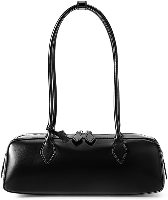 AIDRANI Genuine leather, single shoulder, retro-style, long-shaped pillow, casual wallet, purse, shoulder bag for women