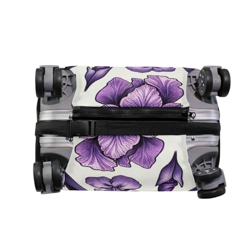 CHIFIGNO Purple Flowers Travel Luggage Cover Luggage Protector Suitcase Cover Fits 18-32 Inch Luggage S Fits 18-20 Inch4