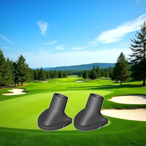 Weicoca 2Pcs Black Golf Bag Stand Foot Replacements - Non-Slip Rubber Tips, Durable & Quick Installation, Essential Golf Equipment Accessories Necessary Golf Club Bag Accessories Stable Support Bag