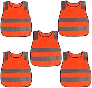 baotongle 5 Pieces Kids Safety Vests High Visibility Reflective Vest Traffic Waistcoat Kids Safety Vest Reflective Traffic Waistcoat High Visibility Safety Vest