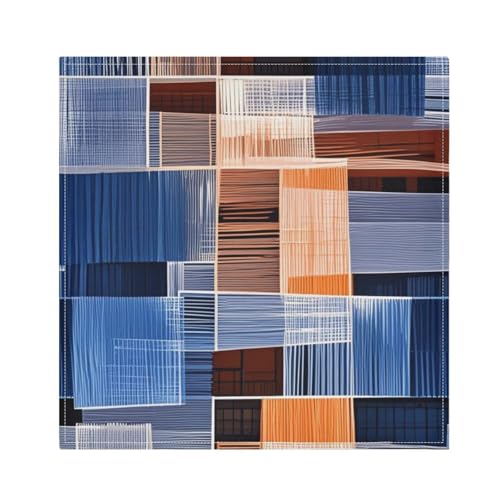 Servilletas de Tela Decorativas Naranjas y Azules 20x20in miniatura 1