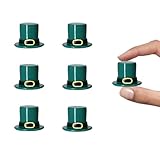 ZNTU Tiny Leprechaun Hat 6 Pcs Green Mini Resin Irish Leprechaun Top Hats with Buckle Cutest St Patricks Day Decor for Leprechaun Trap Supplies