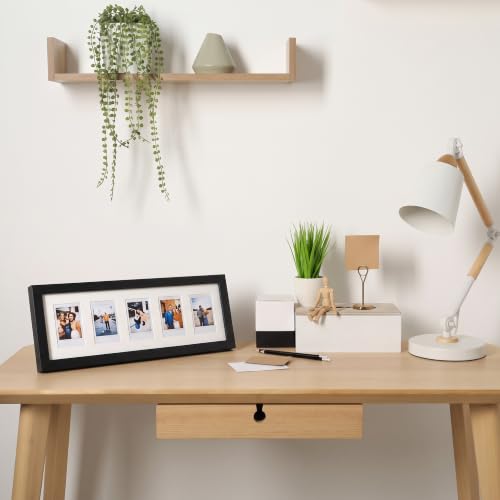 Image of Namalu 2pcs 2 x 3 Multi Pictures Frame Collage Wall Decor with 5 Openings | Hanging Mini Film Photo Wall Frames, Black Wood, 15.8 x 6.3 Inches, Wall Decoration Gifts for Display Birthday Wedding