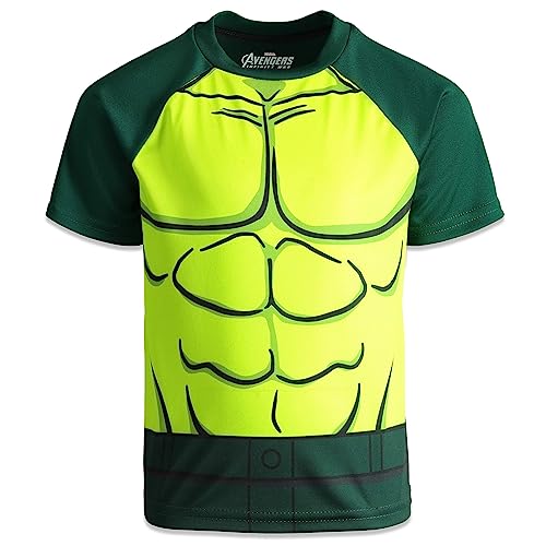 Marvel Avengers Big Boys 4 Pack Cosplay Athletic T-Shirts Black Panther, Hulk, Captain America & Spiderman 10 #TOP1