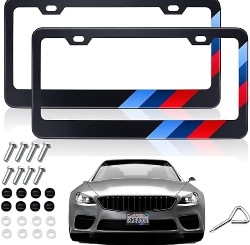 Amazon.com: GuyAna License Plate Frames for BMW-Matte Aluminum Alloy ...