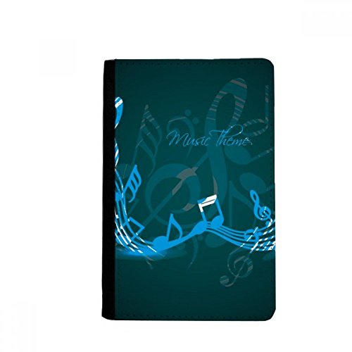Stylish Flappg Music Notes Blue Passport Holder Notecase Burse Wallet Cover Card Purse