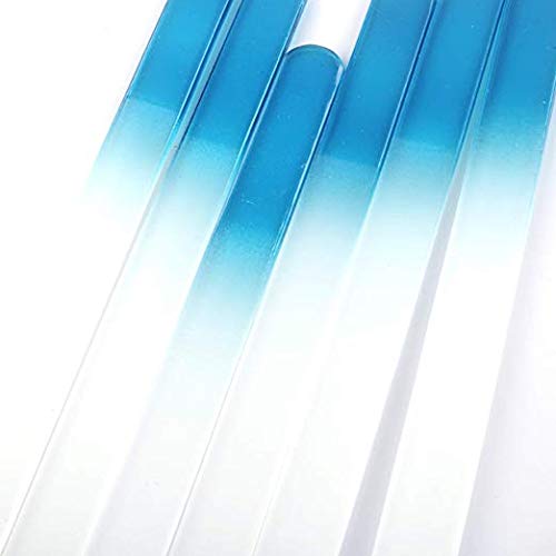 Siusio 40 Pack Professional Czech Crystal Glass Nail Files For Natural Nails Double Sided Etched Surface Files Gradient Rainbow Color For Acrylic Nail Emery Boards & Buffer (Pink&Blue) #TOP3