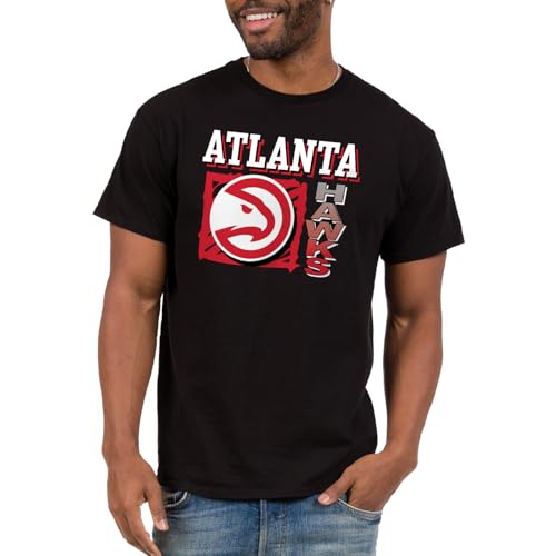 Junk Food NBA - Atlanta Hawks Scribble Square Adult SS T-Shirt Black