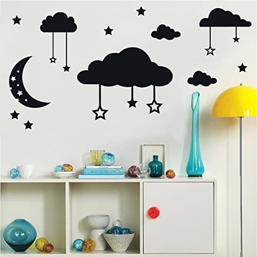 Vinilos Decorativos Nube, Luna y Estrellas para Pared miniatura 4