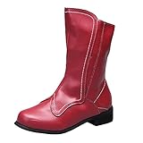 Ankle Boots for Women's Chunky Low-Heel Mid Calf Shoes Fashion Side Zipper Riding Boot Western...