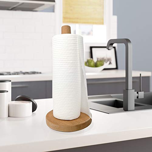 Yistao Wood Paper Towel Holder, Wooden Paper Towel Holder Countertop Standing Paper Towel Organizer Roll Dispenser For Kitchen Countertop & Dining Table #TOP1