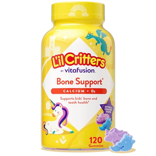 Lil Critters Kids Calcium and Vitamin D3 Gummies | 120 Gummy Vitamins | Assorted Fruit Flavors | Gluten Free Childrens Bone & Teeth Supplement