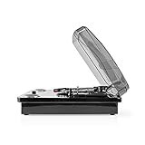 Zwei leichte Lautsprecher – mit einer Spitzenleistung von 2 x 9 W für einen klaren Sound  Cinch-Ausgang – für einen noch satteren Sound durch Anschluss externer Lautsprecher  Bluetooth-Verbindung – einfach kabellos mit anderen Bluetooth-Geräten verbinden  Transparente Abdeckhaube – zum Schutz des Plattenspielers vor Staub, Spritzern, Kratzern, Wasser und anderen Verunreinigungen