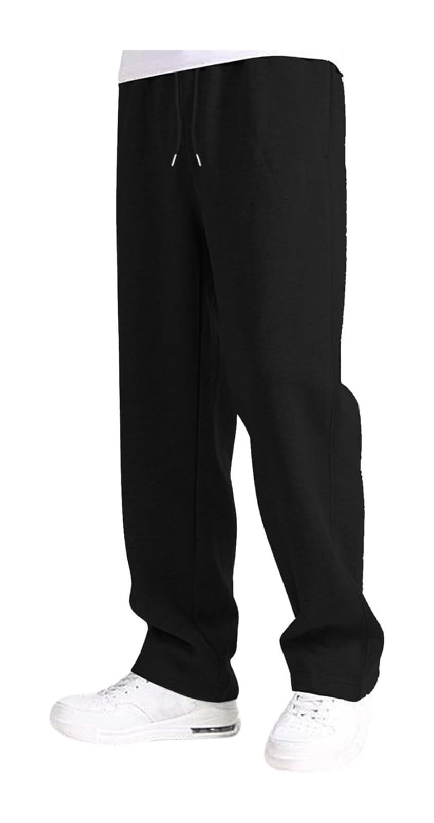 Pantaloni da jogging da uomo invernali caldi taglio dritto larghi a vita alta con tasche pantaloni della tuta yoga allenamento sportivo relax comodi casual moda autunnale