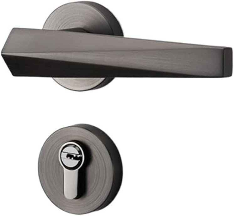 Gray Door Lock Indoor Bedroom Door Lock Door Handle Magnetic Silent Split Lock Modern Light Luxury European Style Wooden Door Lock(C Silent 35-50mm)