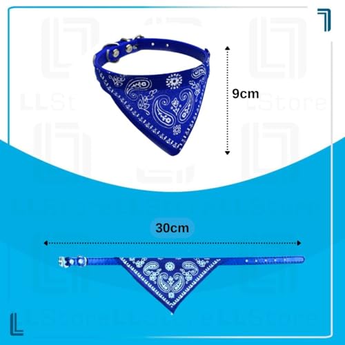 Coleira Bandana Para Cachorros E Gatos Pet Porte Pequeno E Medio Coleira Estilosa (Azul)