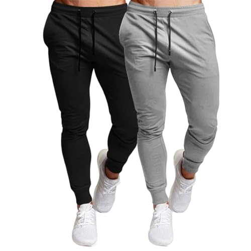 Men's Casual Joggers 2025 2 Pack Drawstring Longline Fall