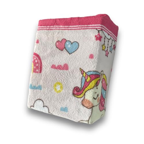 Unicornio - Juego De Sábanas Coralina Invierno Vivid Torral Unicornio Nubes Rosa Arcoiris (90-105 cm) (Cama 90 CM)