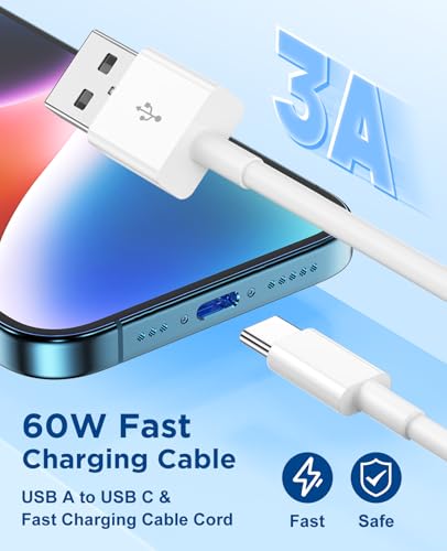 Image of Extra Long USB C Cable Fast Charging 15FT, Long USB A to USB C Cable for Apple iPhone 17 16 15 Charger Cord 5m,Type C Cable C Charger for iPhone 17 16 15 Pro Max /16 15 Plus /iPad Pro /Google-2Pack