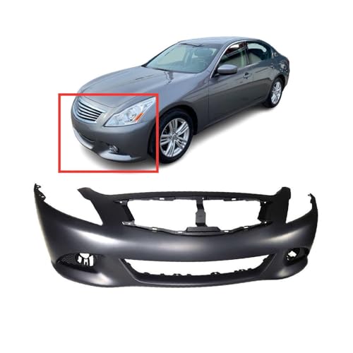 Image of FitParts For Infiniti G37, G25, Q40 2010-2013 Front Bumper Cover | Primed, With Fog Light Holes, Without Parking Sensor Holes, Sedan, Ready to Paint, OEM FBM221NF0H, IN1000246