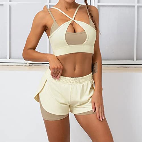 Tenue de sport femme anti transpiration short et brassière fitness